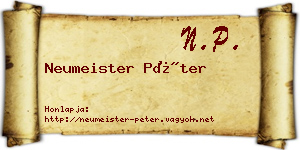 Neumeister Péter névjegykártya